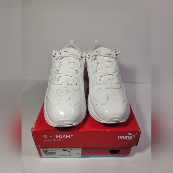 Puma Cilia P Core Low Top Lace Up Sneakers White Junior Size 6C - Picture 3 of 10